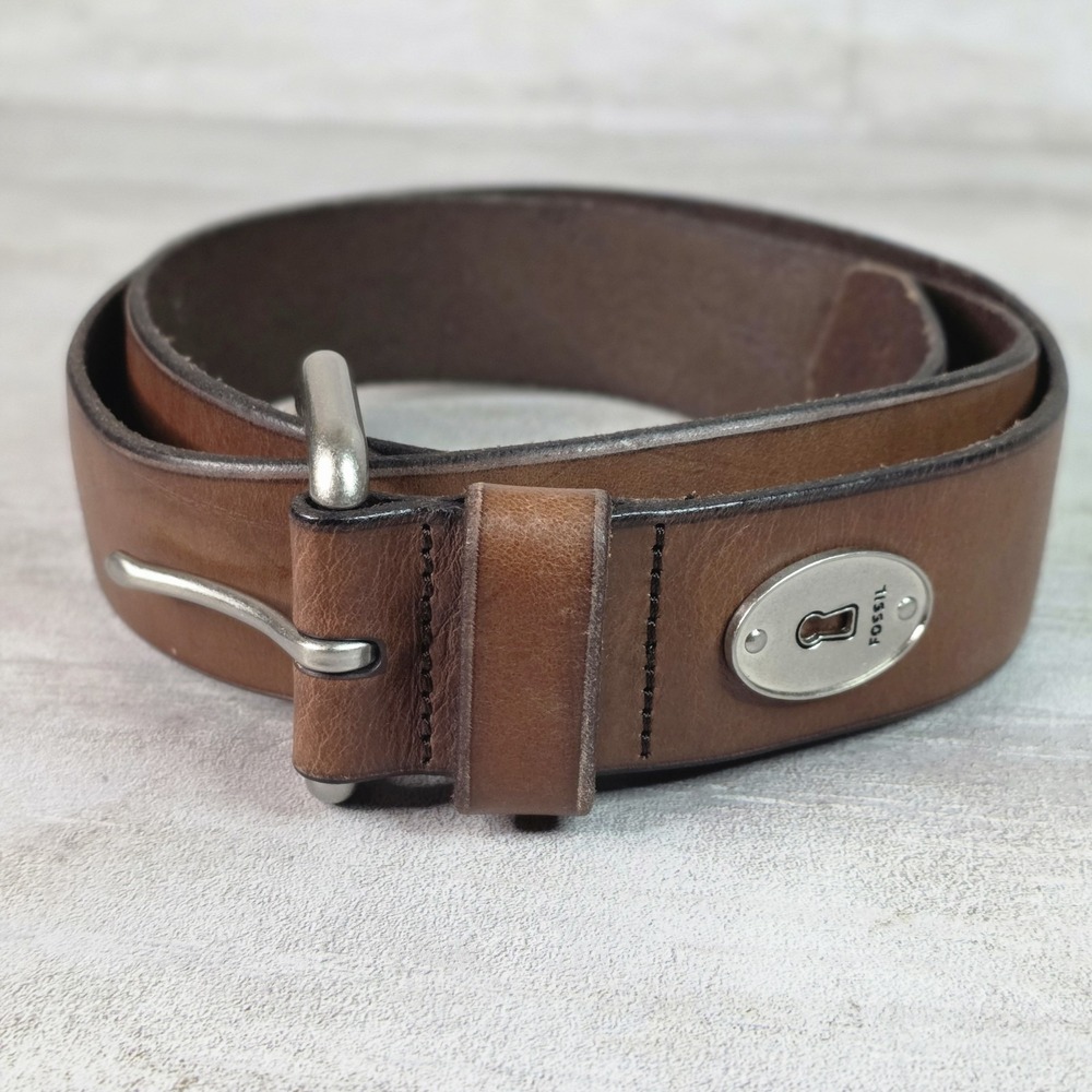 Fossil Brown Genuine Leather Belt Men's Large Style BT3870 44 inch Long